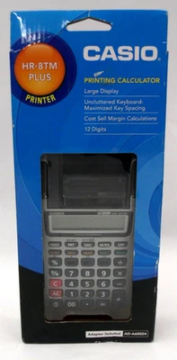 Casio Portable Printing Calculator HR-8TM Plus Printer Large Display Adapter New - Image 1 of 3