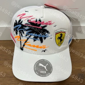 Scuderia Ferrari Formula 1 Miami Grand Prix Trucker Hat Lewis Hamilton F1 Cap - Picture 1 of 12