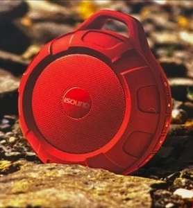 iSound DuraTunes Water-Resistant Rechargeable Bluetooth Speaker For Shower- Red  - Picture 1 of 3