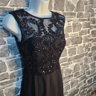 Miss Selfridge Black Dress Size 8 Sequin Stunning Condition - Image 1 of 4