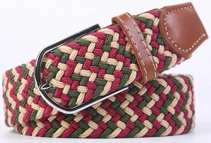 Мужской женский ремень унисекс эластичная эластичная плетеная ткань прочная тканая разные размеры - Изображение 1 из 4