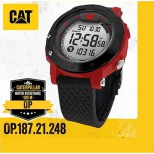 CAT Pedometer OP Men’s Watch – Digital Quartz, Silicone Band, 100M Water-Resista - Picture 1 of 9