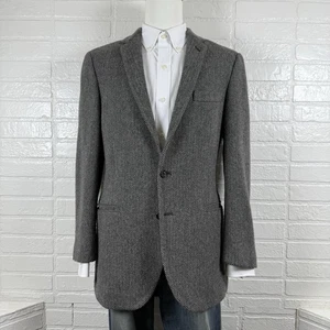 J.Crew Men’s Ludlow Wool Blend 2-Button Blazer/Jacket Gray Herringbone Size 42L - Picture 1 of 17
