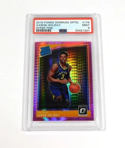 Donruss Optic Aaron Holiday 2018-19 clasificación #176 novato Hyper Pink Pacers PSA 9 - Imagen 1 de 2