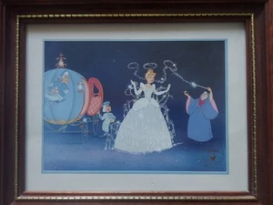 Disney Store Cinderella Exclusive Commemorative Lithograph 1995 Framed Picture - Picture 1 of 2