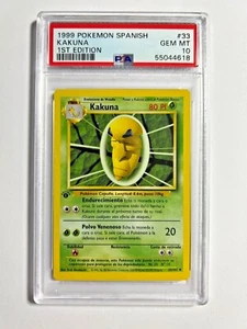 PSA 10 Gema Como Nuevo 1a Edición Kakuna 1999 Pokémon Juego Base ESPAÑOL #33 - Imagen 1 de 3