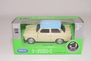 A38 1:43 WELLY NEX TRABANT 601 CREAM WITH BLUE ROOF MINT BOXED - Picture 1 of 4