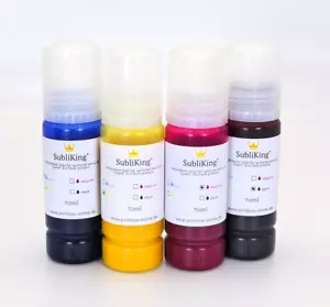 4x 70ml Sublimationstinte für Epson Refill Ink CMYK Sublimation Transfer Druck - Bild 1 von 12