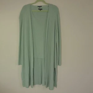 Lafayette 148 NY Sweater Set Womens XL Sage Mint Green Ribbed Knit Duster Tank - Picture 1 of 16