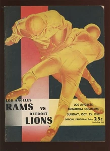 October 25 1959 NFL Program Detroit Lions at Los Angeles Rams VGEX - Picture 1 of 1