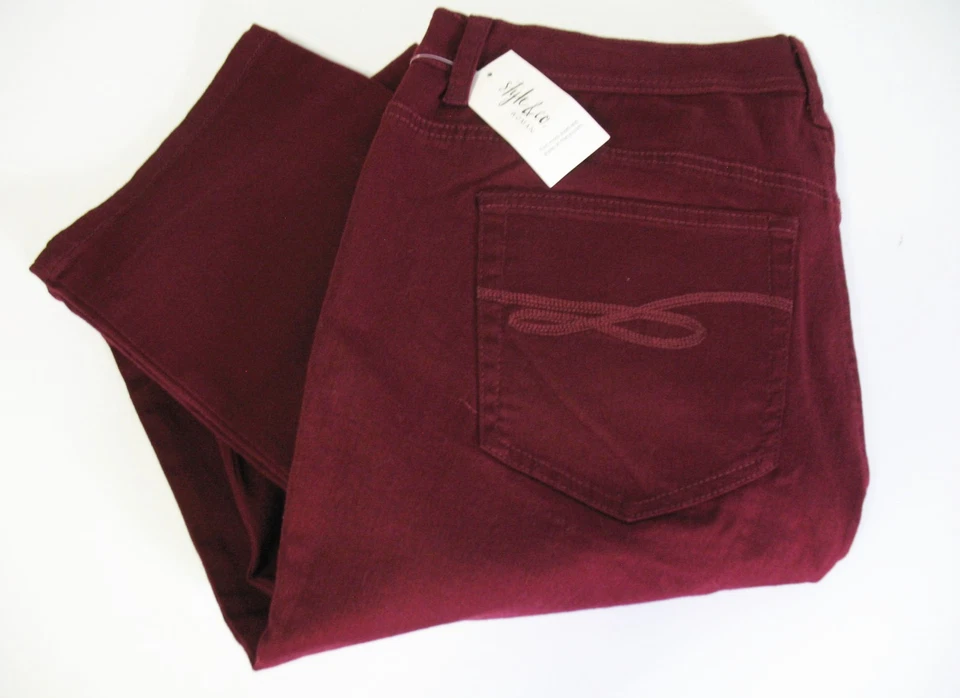 Pantalones de mezclilla Style&Co. para mujer Plus control de barriga pierna ajustada escarlata profunda talla 14W - Nuevos con etiquetas Foto 1 de 1