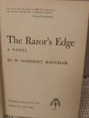 The Razor's Edge W. Somerset Maugham Vintage 1944 Hardcover Doubleday Doran - Image 1 of 4