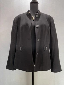 EAST 5th Blazer * SZ 14 Women’s Black Wool Blend Button Down Jacket Blazer - Picture 1 of 6