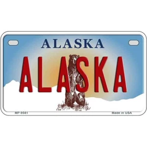 Alaska Novelty Metal Motorcycle License Plate Tag Sign Car Truck Wall Home - Picture 1 of 1