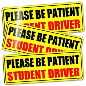 3 Pcs Car Bumper Sticker Decal Student Driver Magnet Car Signs Please Be Patient - Picture 1 of 9