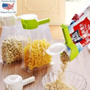 Seal & Pour Food Storage Bag Sealer Clip Cereal Sealing Clip Reusable USA - Picture 1 of 18