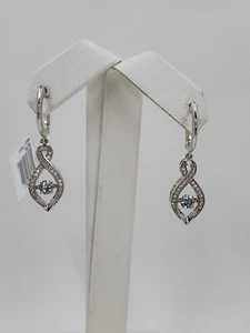 Dancing Aquamarine & White Topaz Earrings, Sterling Silver - Picture 1 of 5