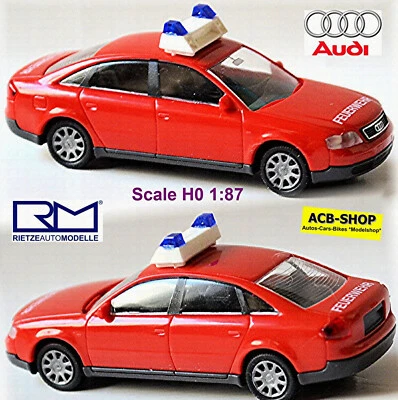 Audi A6 Berlina C5 Tipo 4B Elw Pompieri 1997-2004 Rosso 1:87 Rietze 50902 - Immagine 1 di 4