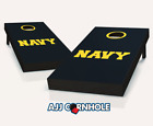 AJJCornhole 107-NavyText US Navy Text Theme Cornhole Set with Bags - 8 x 24 x 48