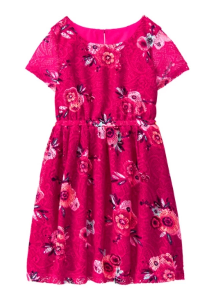 Nuevo con etiquetas Gymboree Ready, Jet, Go! Vestido de encaje floral rosa magenta talla 5 Foto 1 de 1