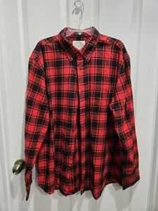St John's Bay Men's XL Red and Black flannel shirt - Picture 1 of 11