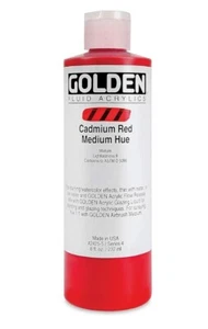 Golden Fluid Acrylics Artist Fine Paint 4-Fl Oz Bottle ~ Cadmium Red Medium Hue - Picture 1 of 3
