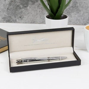 Personalisierte verzierte Schriftrolle versilberter Kugelschreiber - graviertes Geschenk - Bild 1 von 6