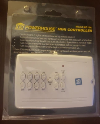 X10 8 unidades plug-in desktop mini controlador de mesa MC10A com guia novo na caixa SCE 107A5a - Imagem 1 de 4