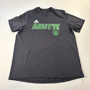 Austin FC Adidas Aeroready Soccer T Shirt Double Sided Logos Texas Sz XL MLS EUC - Picture 1 of 11