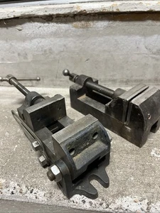 2 Vintage  Machinist Vise Vice clamp workshop drill press milling 8 in x 3 in - Picture 1 of 18
