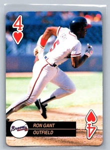 Tarjeta de juego de Estados Unidos 1992 #4 corazones Ron Gant Atlanta Braves - Imagen 1 de 2
