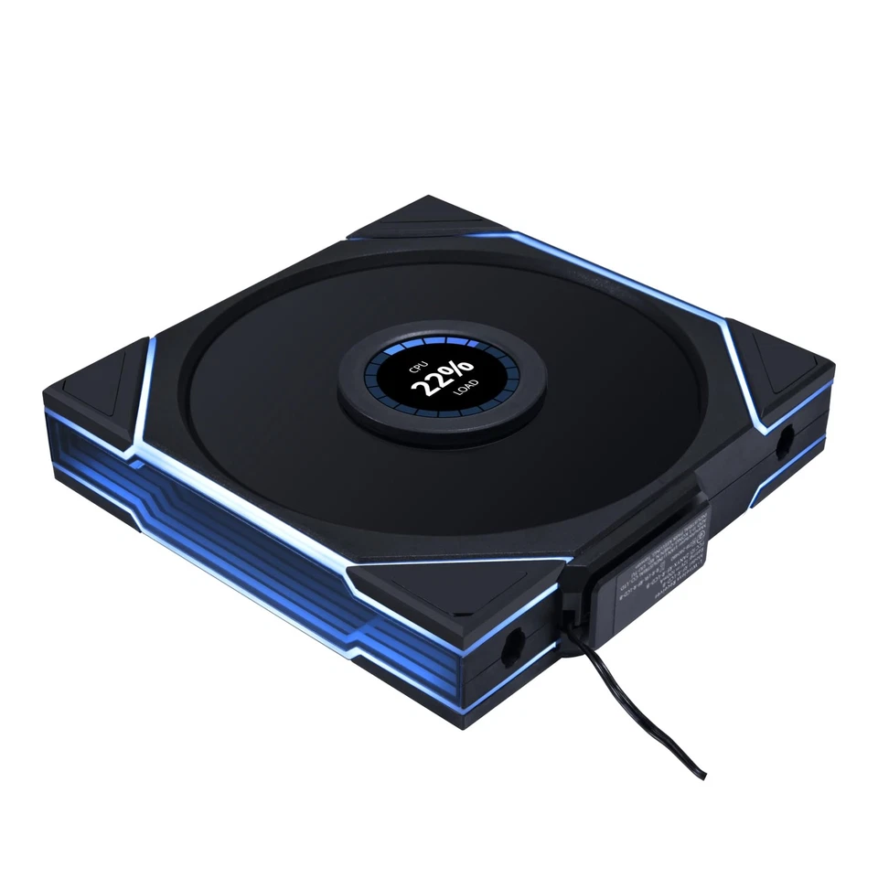 Lian Li 14RTLLCD1W1B Wireless 140mm ARGB Case Fan LCD Reverse Blade Single Black - Image 1 of 1