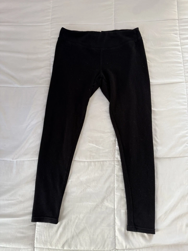 Danskin Now 裤子女式 M 8-10 黑色抓绒直筒运动裤 — 第 1/4 张图片