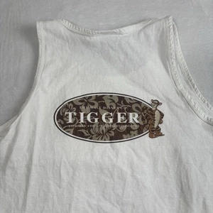 VTG Disney Tigger Aloha Floral White Sleeveless Tank Top Shirt Men's Large - Picture 1 of 8