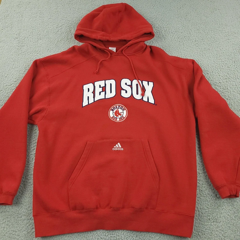 Moletom pulôver de beisebol Boston Red Sox masculino 2XL vermelho MLB Adidas - Imagem 1 de 4