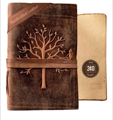 Tree of Life Antique Vintage Handmade Leather Bound Journal Notebook - Image 1 of 4