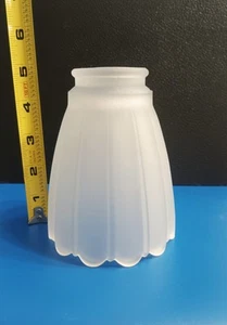 Ceiling Fan Glass Light Shade Frosted Scalloped Edge Art Deco Replacement - Bild 1 von 3