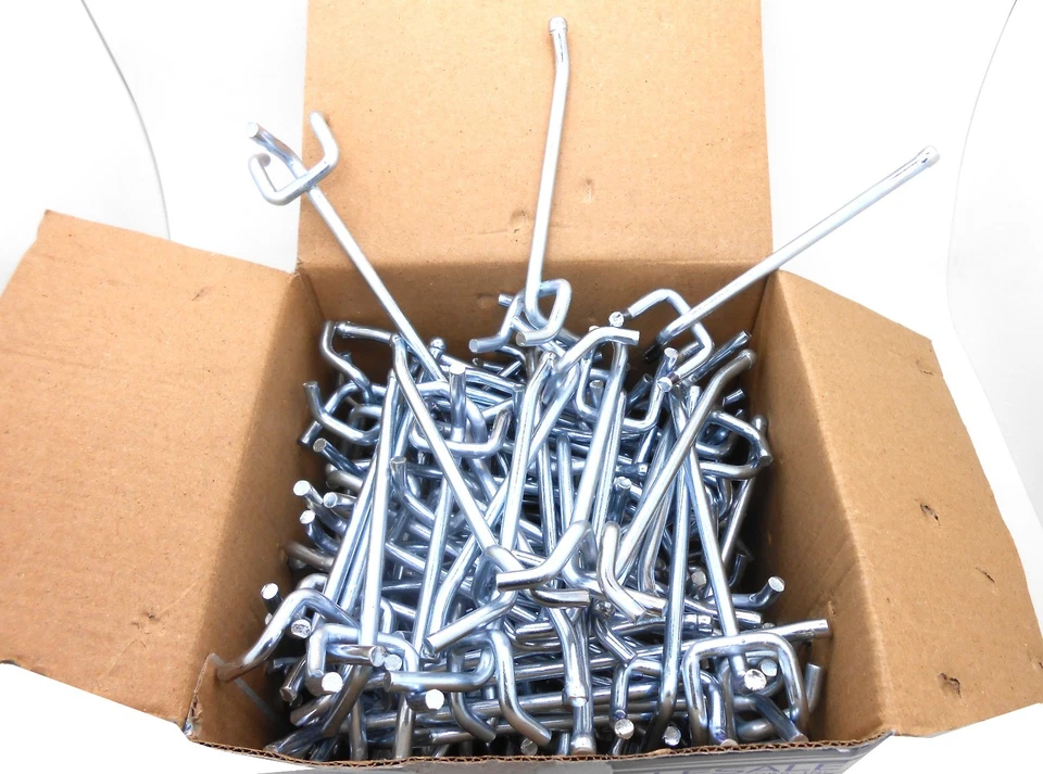 50pcs 4" x 1/4" PEG BOARD HOOKS Shelf Hanger Kit Garage Storage Hanging Set - Image 1 of 1