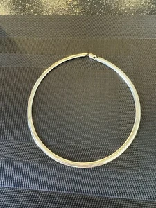 Italian Sterling Silver Omega Necklace 18" 7mm Lobster claw Excellent Condition - Picture 1 of 6