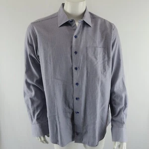 David Donahue Long Sleeve Button Up Shirt Mens XL Blue 100% Cotton - Picture 1 of 9