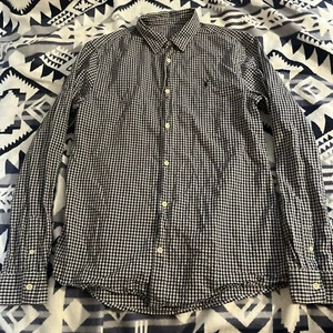 All Saints Button Up Shirt Mens Quarry checker Plaid Long Sleeve S - Picture 1 of 9