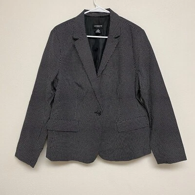 Blazer LIZ CLAIBORNE Mujer Traje Chaqueta Toda Temporada Blanco y Negro Talla XL Carrera Foto 1 de 4