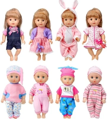 WONDOLL 8-Sets Baby-Doll-Clothes for 12 inch Baby-Alive-Dolls 10-11-12 inch New