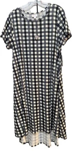 Neu mit Etikett LuLaRoe Large schwarz & creme kariert Carly Swing Kleid - Bild 1 von 7