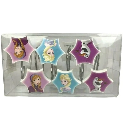Juego de 12 Ganchos para Cortina de Ducha Disney Frozen ELSA ANNA OLAF Resina Decorativos Foto 1 de 4