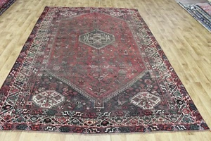 ANTIKER HANDGEFERTIGTER QASHQAI STAMMESTEPPICH AUS EINZELNEM MEDAILLON DESIGN 295 X 200 CM - Bild 1 von 14