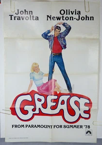 Grease Original One Sheet Movie Poster 1978 John Travolta Olivia Newton-John - Bild 1 von 9