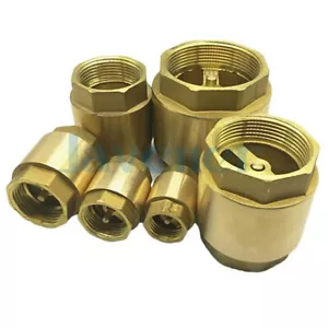 1/2"-2" BSP Brass Hex In-Line Spring One Way Check Valve Non-Return Valve - Picture 1 of 8