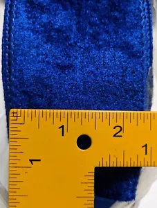 4 Yards 2.5" Wired Ribbon Royal Blue Velvet Christmas Holiday Wreath Gift Bow - Picture 1 of 1