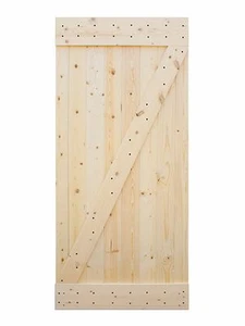 38”x84” Solid Core Unfinished Plank Knotty Pine Wood DIY Barn Interior Door - Picture 1 of 9